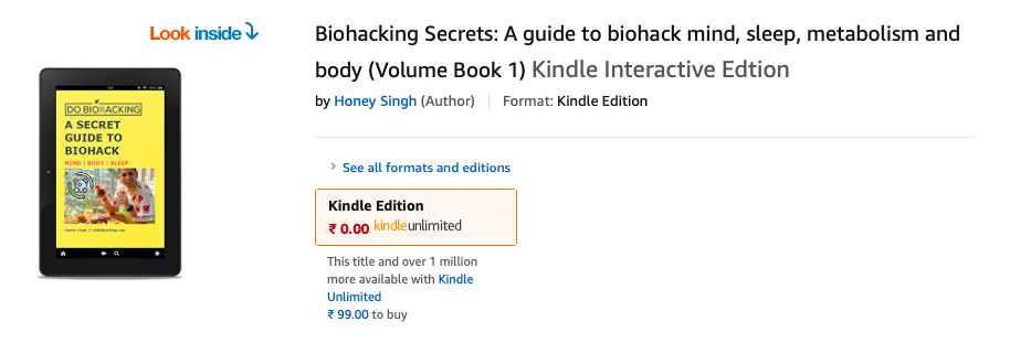 Biohacking Secrets Book on Amazon Kindle